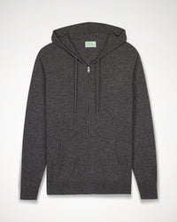 Hoodie Light à zip en cachemire - Anthracite