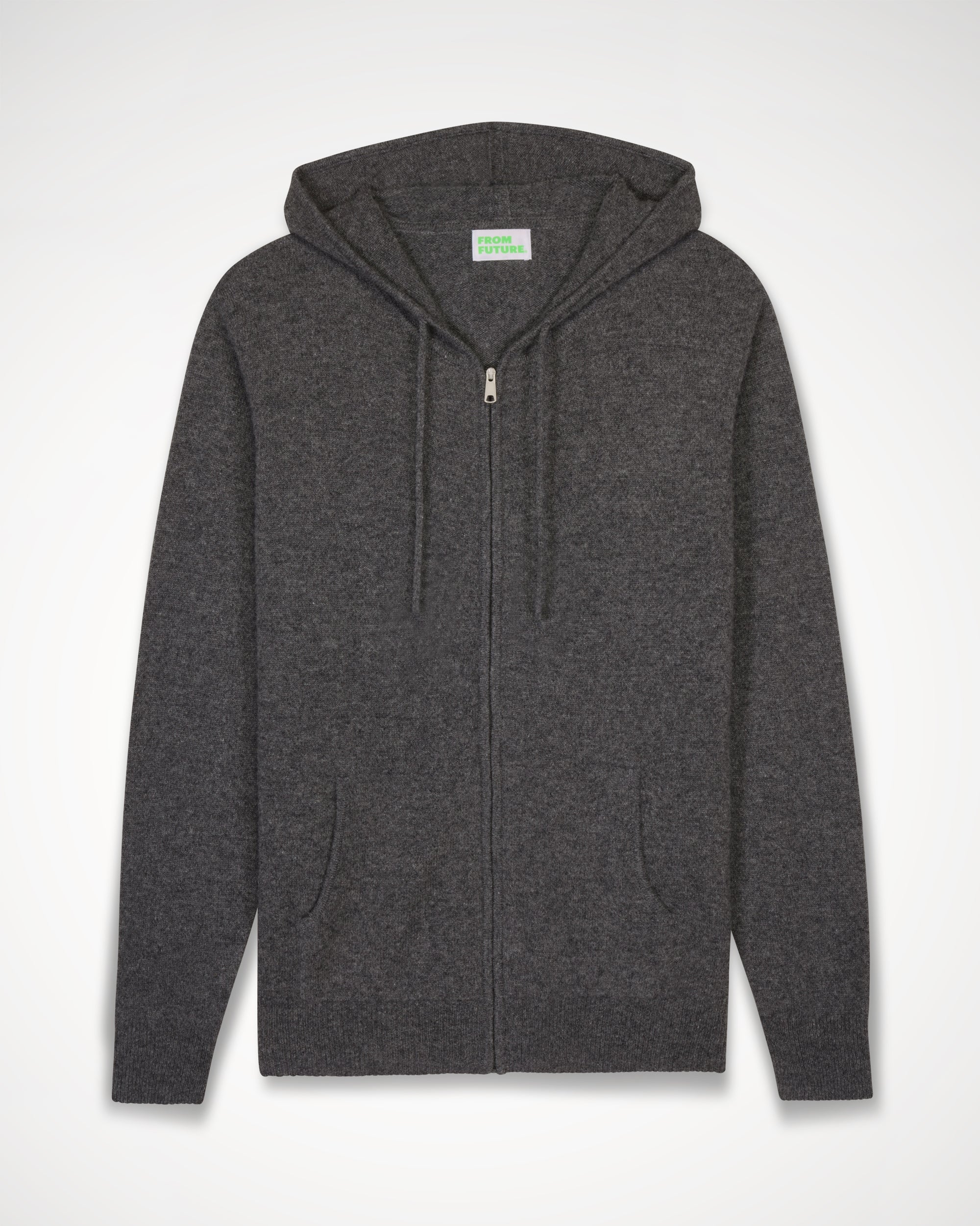 Hoodie Light à zip en cachemire - Anthracite