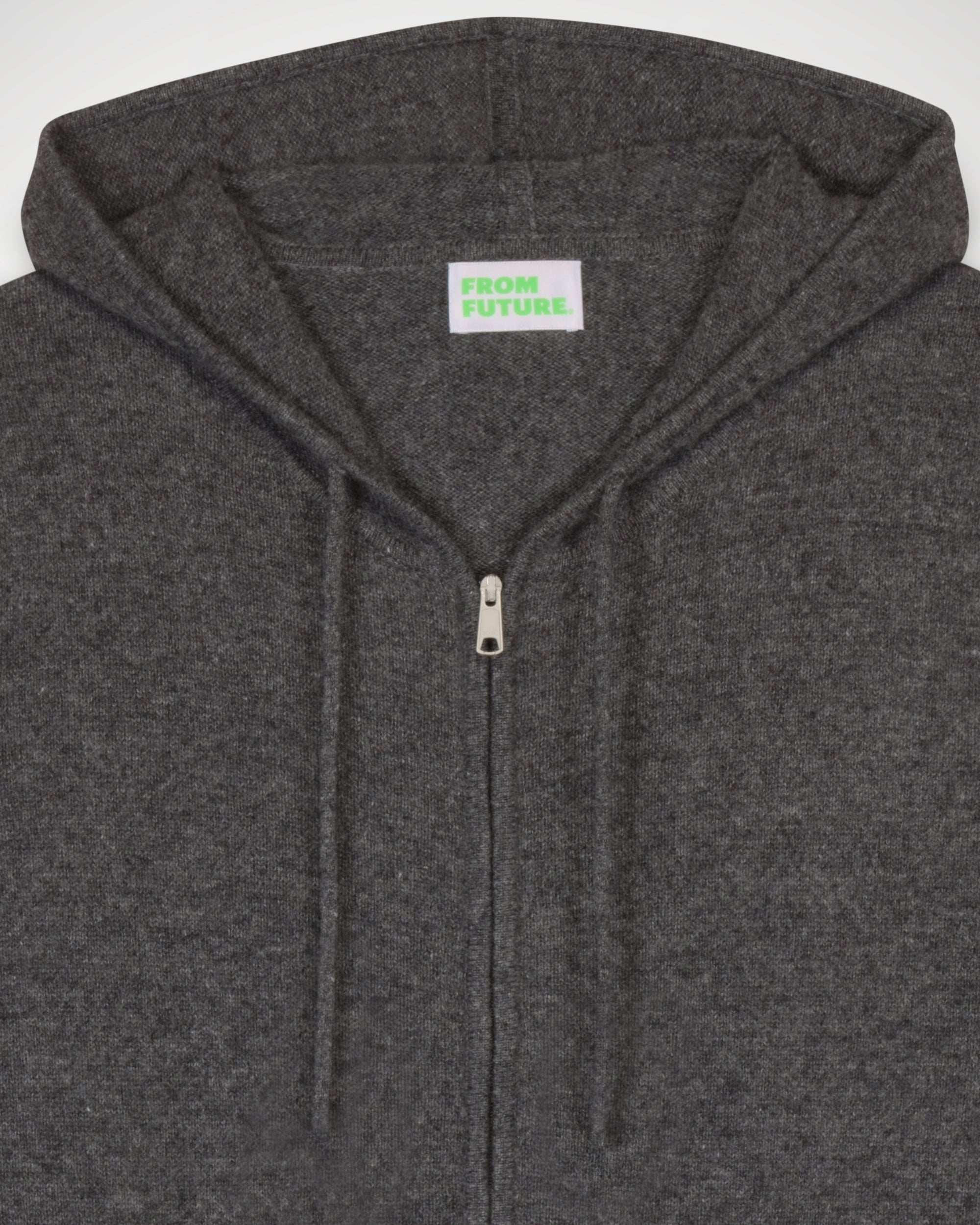 Hoodie Light à zip en cachemire - Anthracite