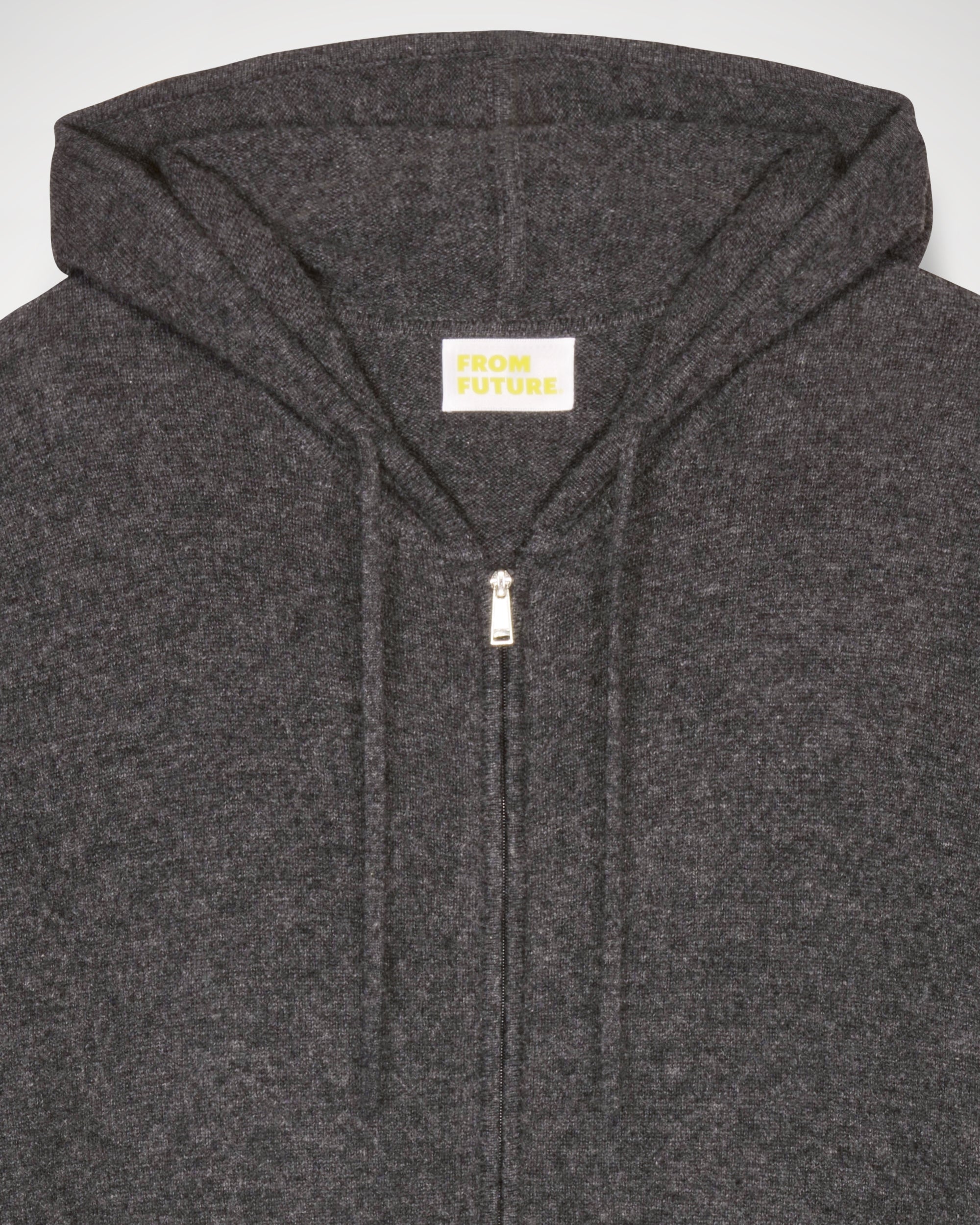 Hoodie zippé Geant Leaf en cachemire - Anthracite