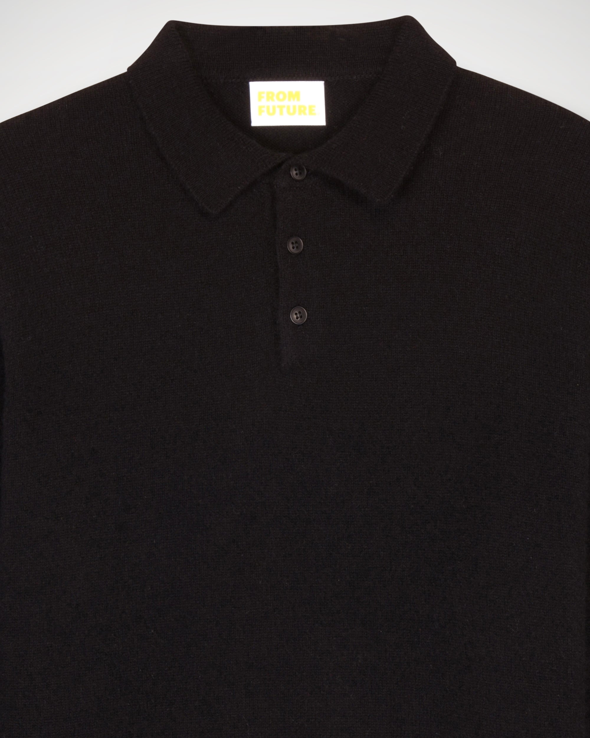 Pull polo Light en cachemire - Black