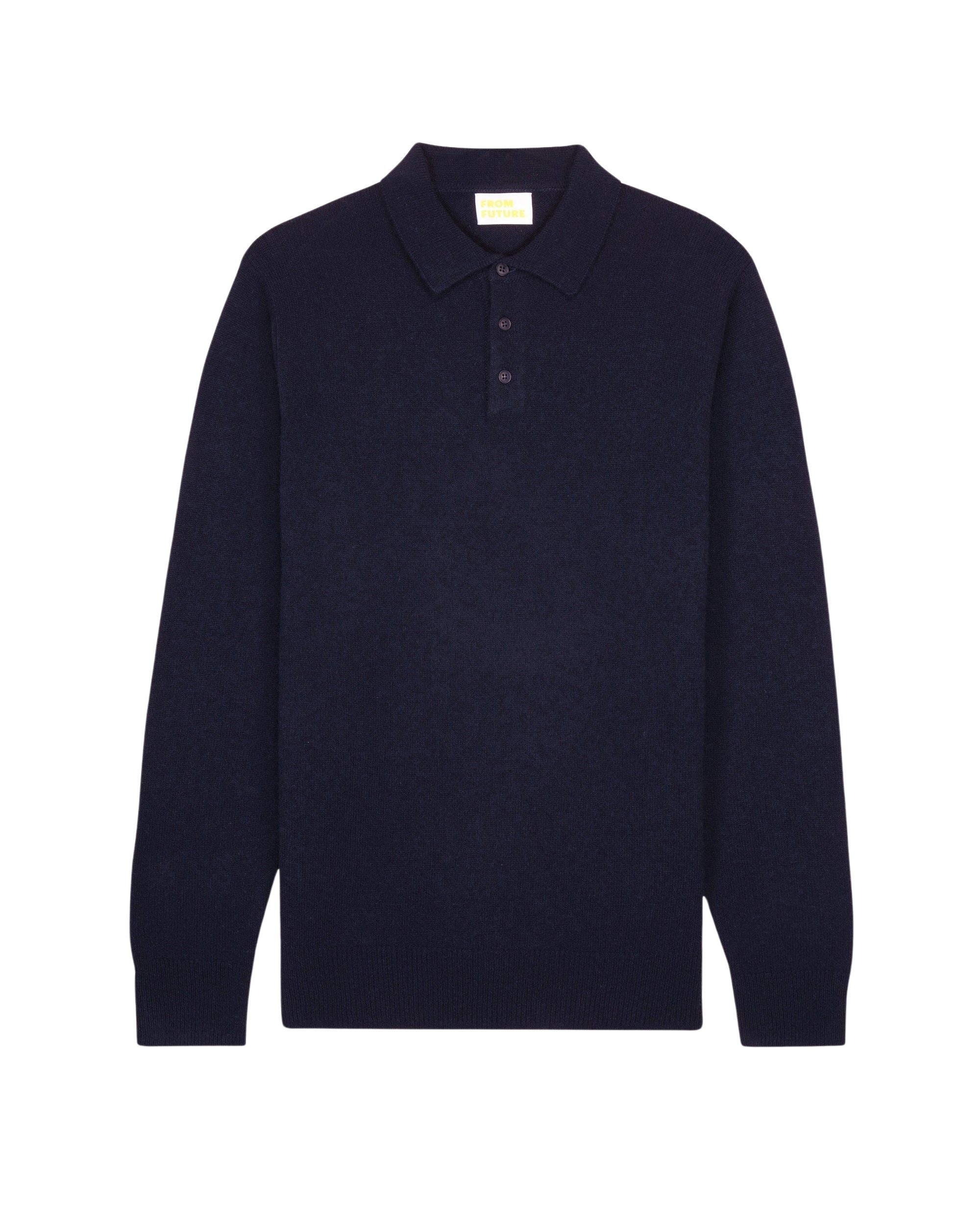 Pull polo Light en cachemire - Navy