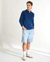 Pull polo Light en cachemire - Midnight Blue