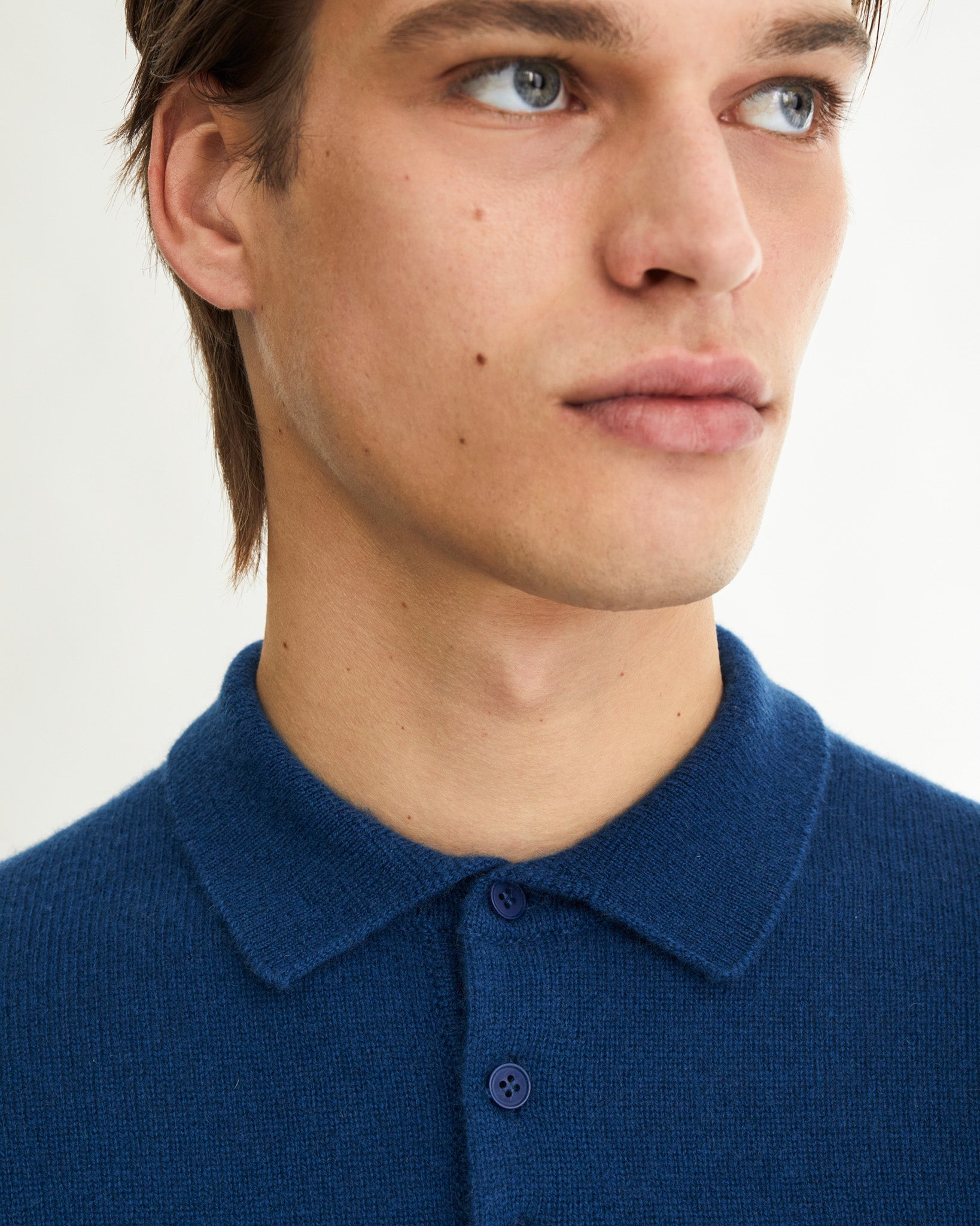 Pull polo Light en cachemire - Midnight Blue