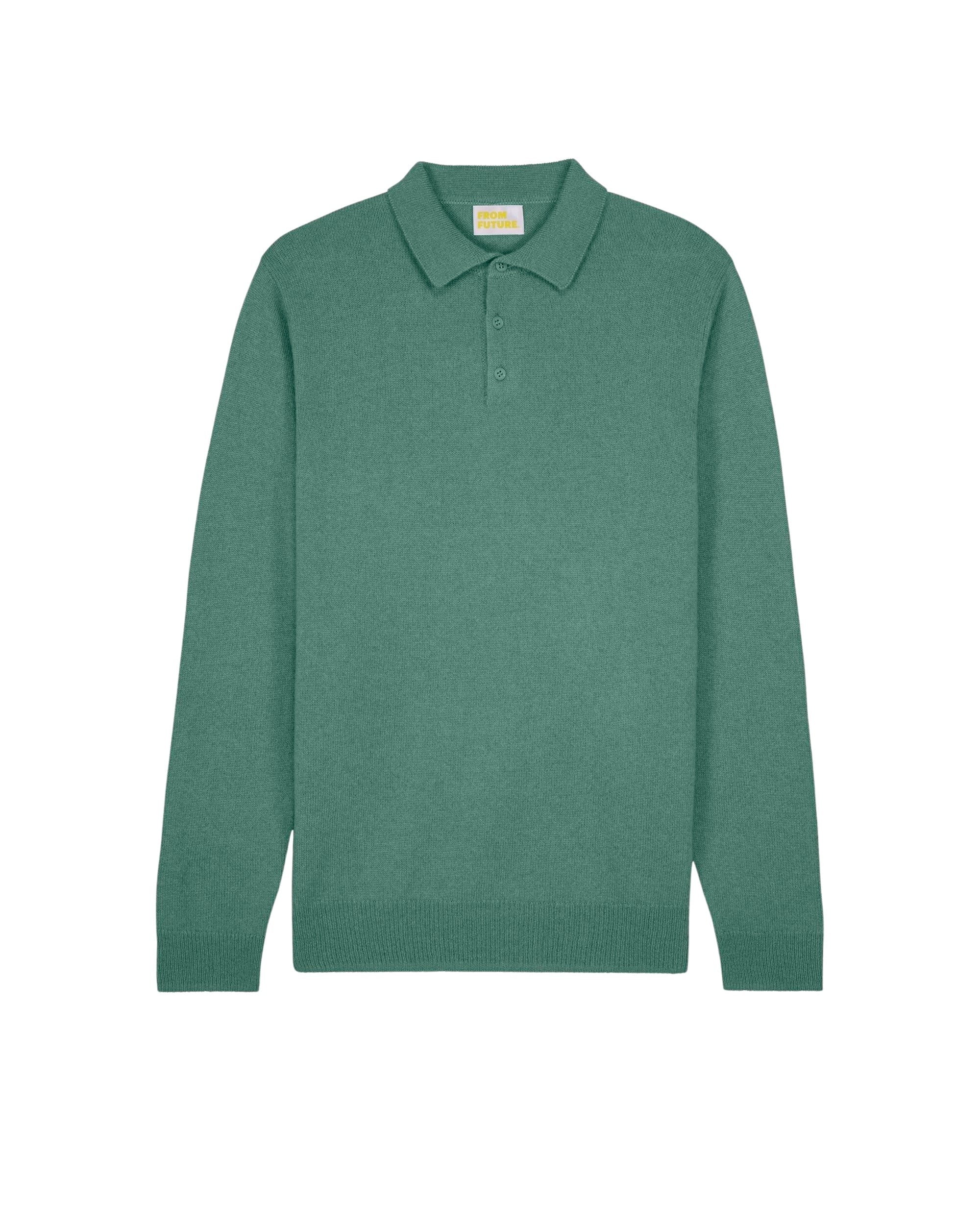Pull polo Light en cachemire - Washed Green