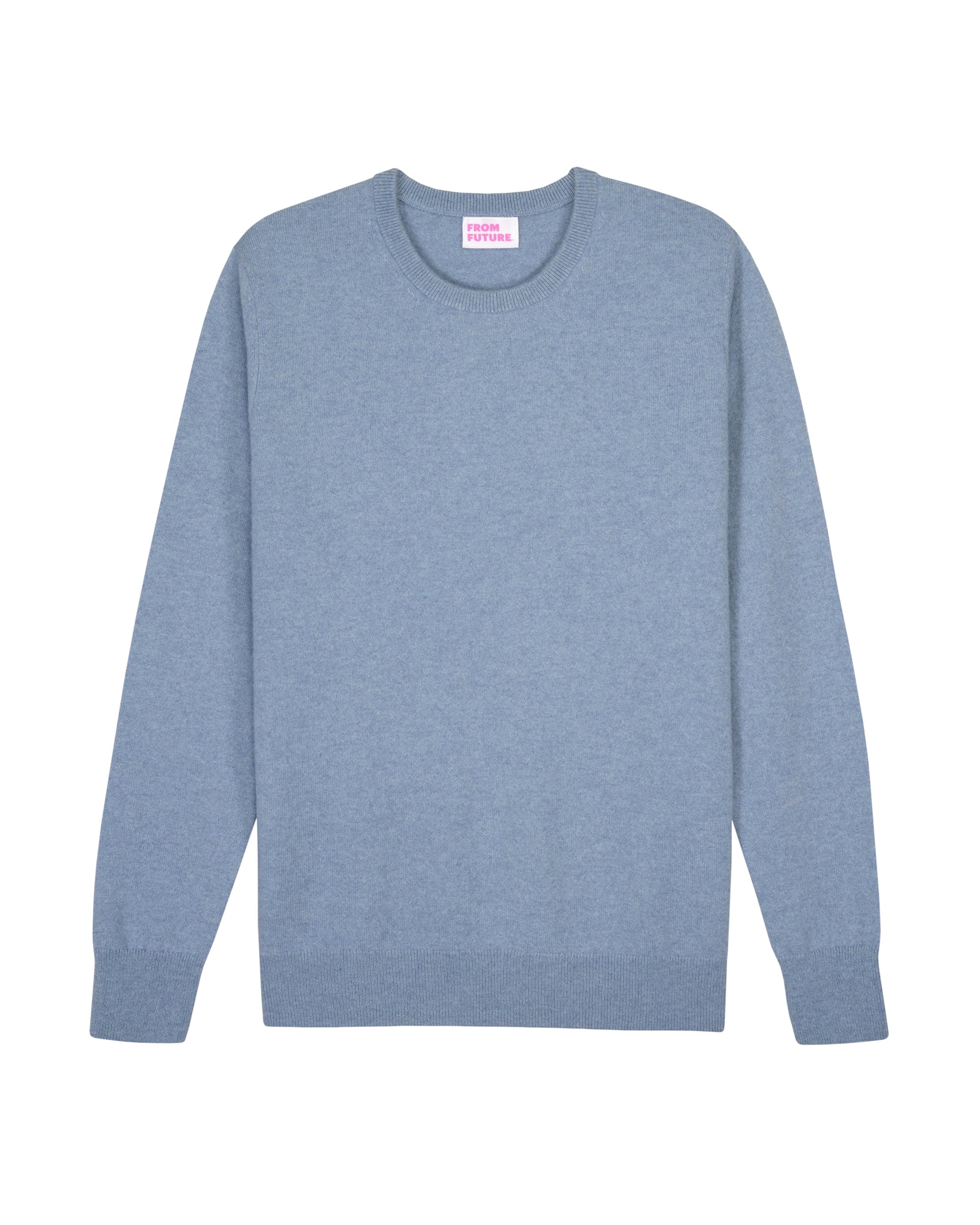 Pull léger à col rond en cachemire - Denim Blue
