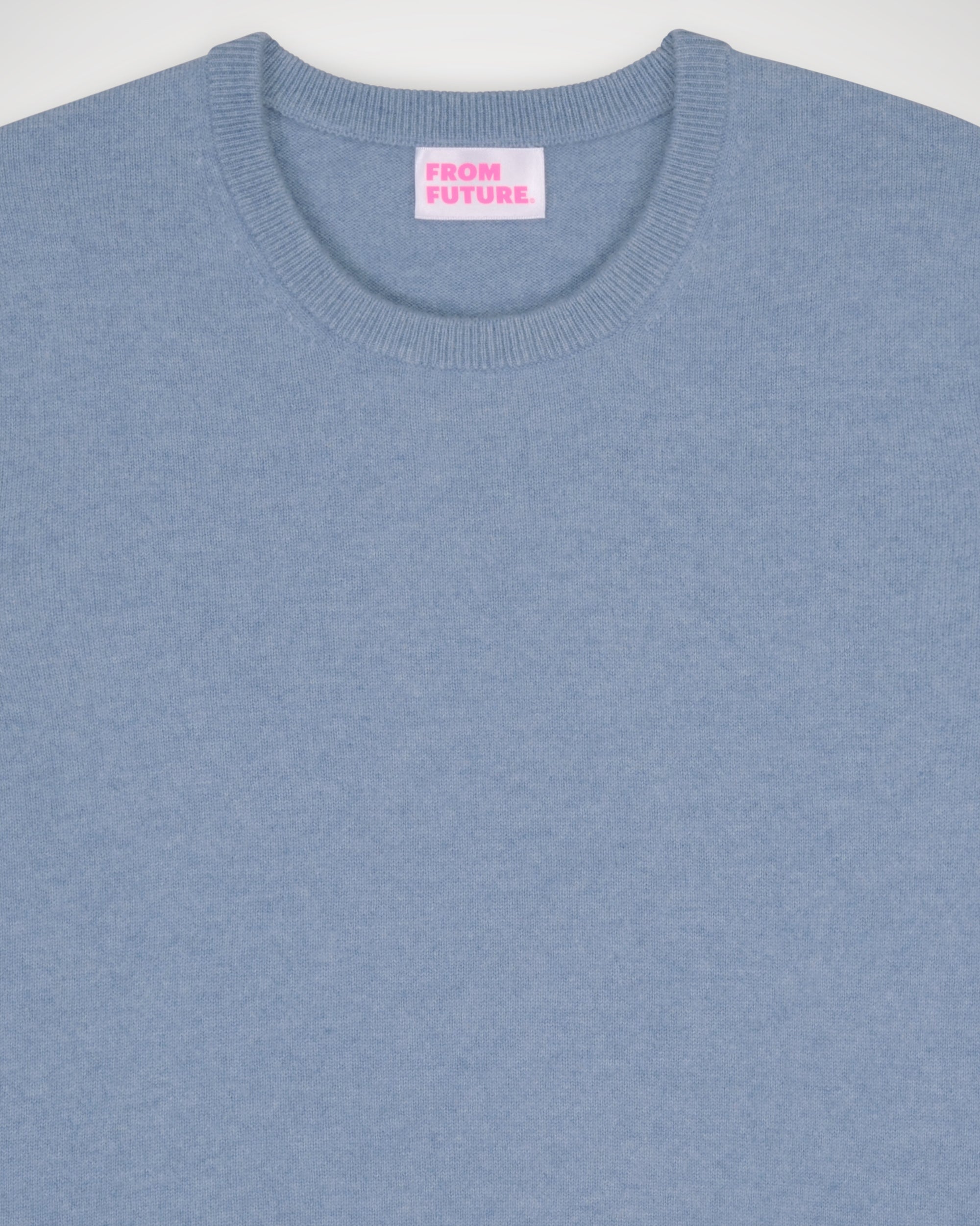 Pull léger à col rond en cachemire - Denim Blue