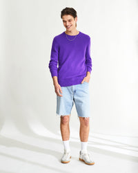 Pull Light à col rond en cachemire - Neon Purple