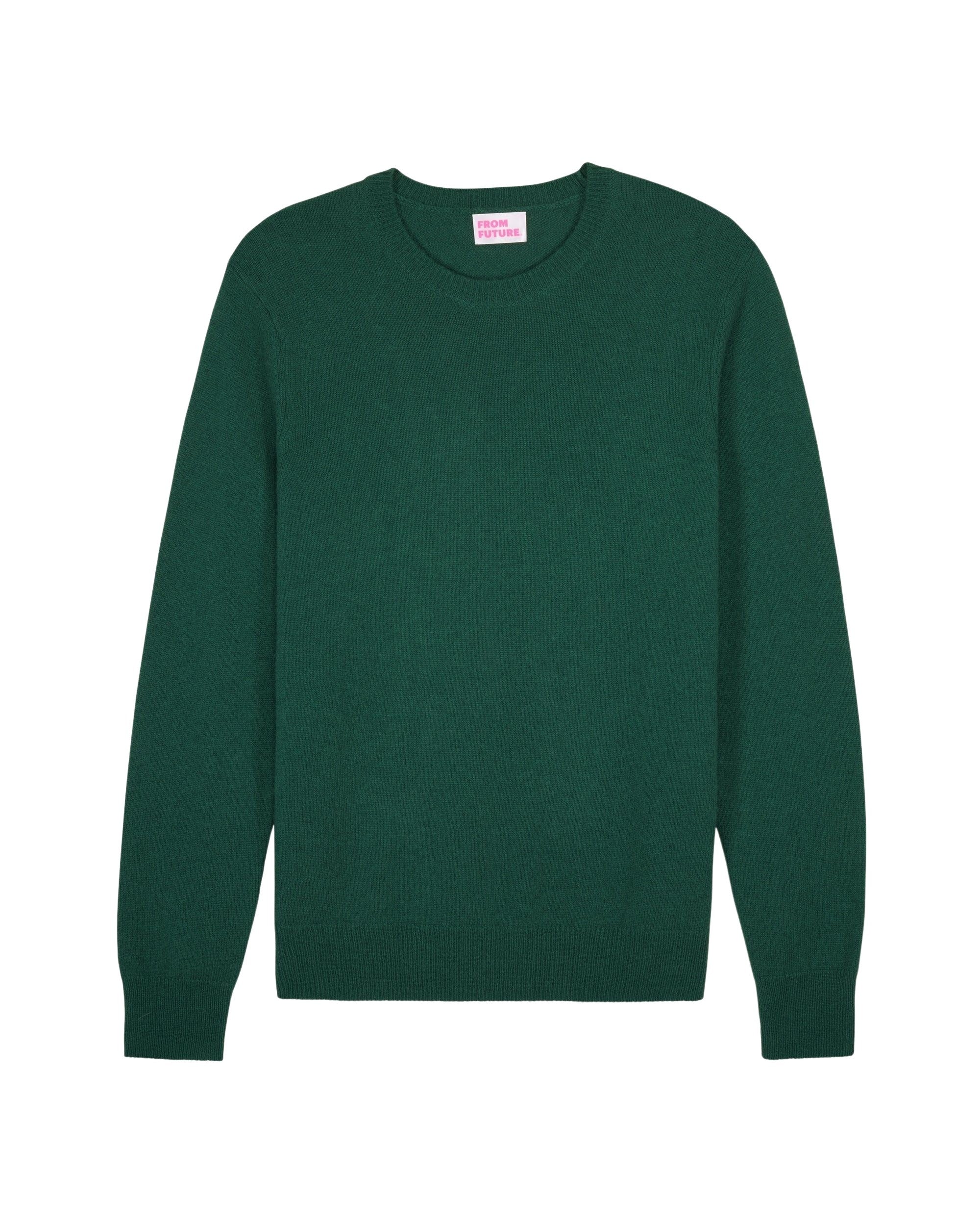 Pull Light à col rond en cachemire - Dark Green