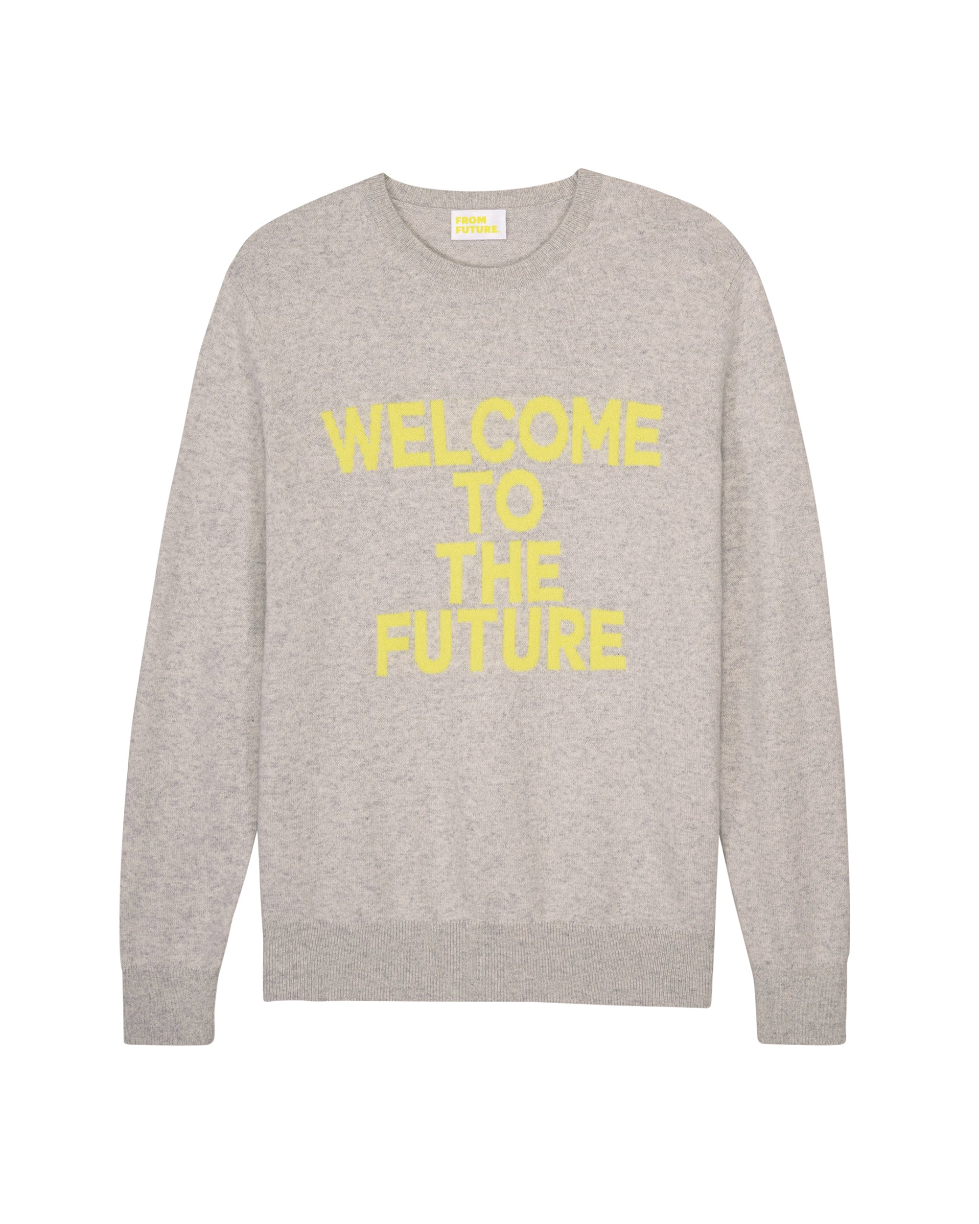 Pull à col rond Welcome To The Future en cachemire - Light Heather Gray