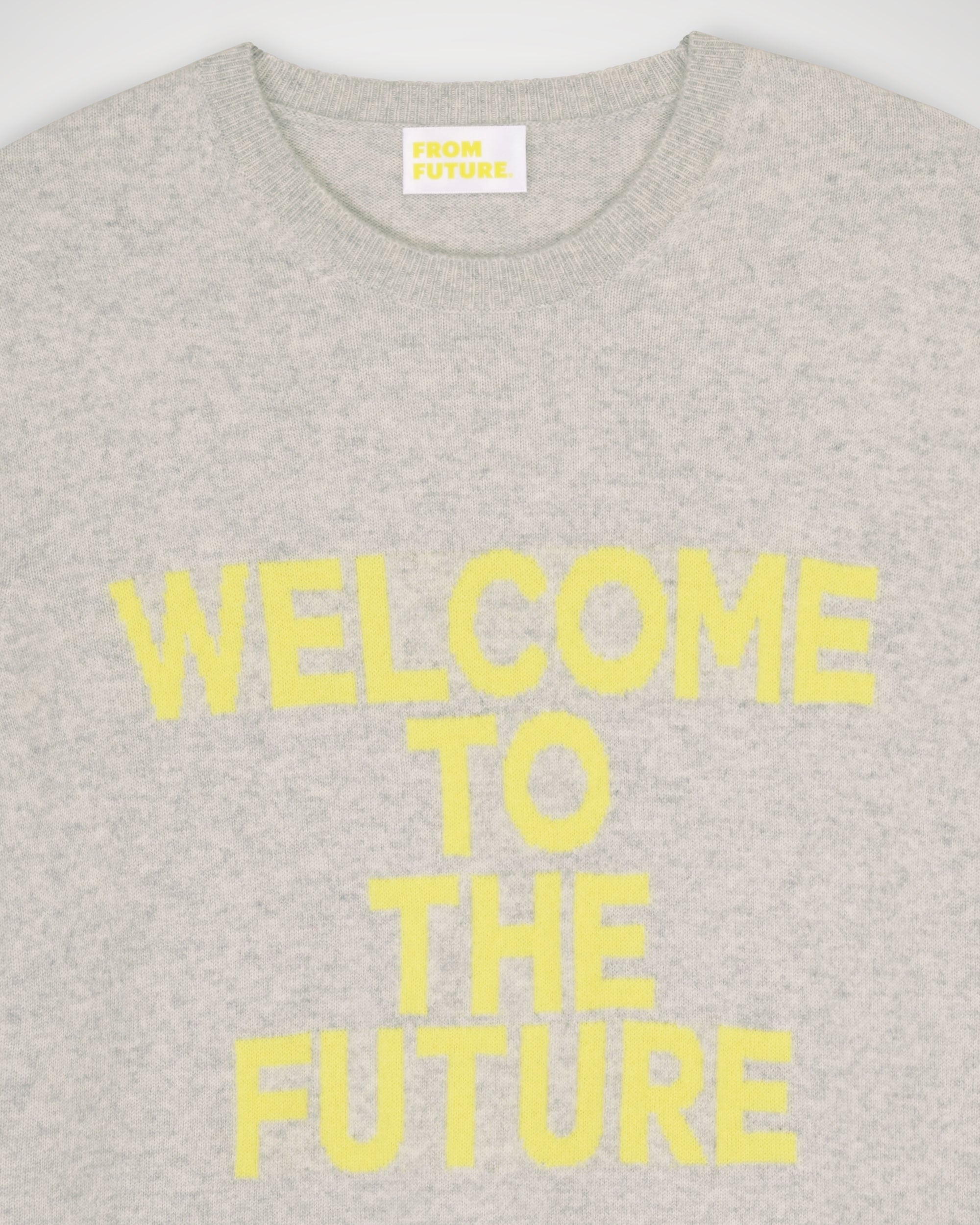 Pull à col rond Welcome To The Future en cachemire - Light Heather Gray