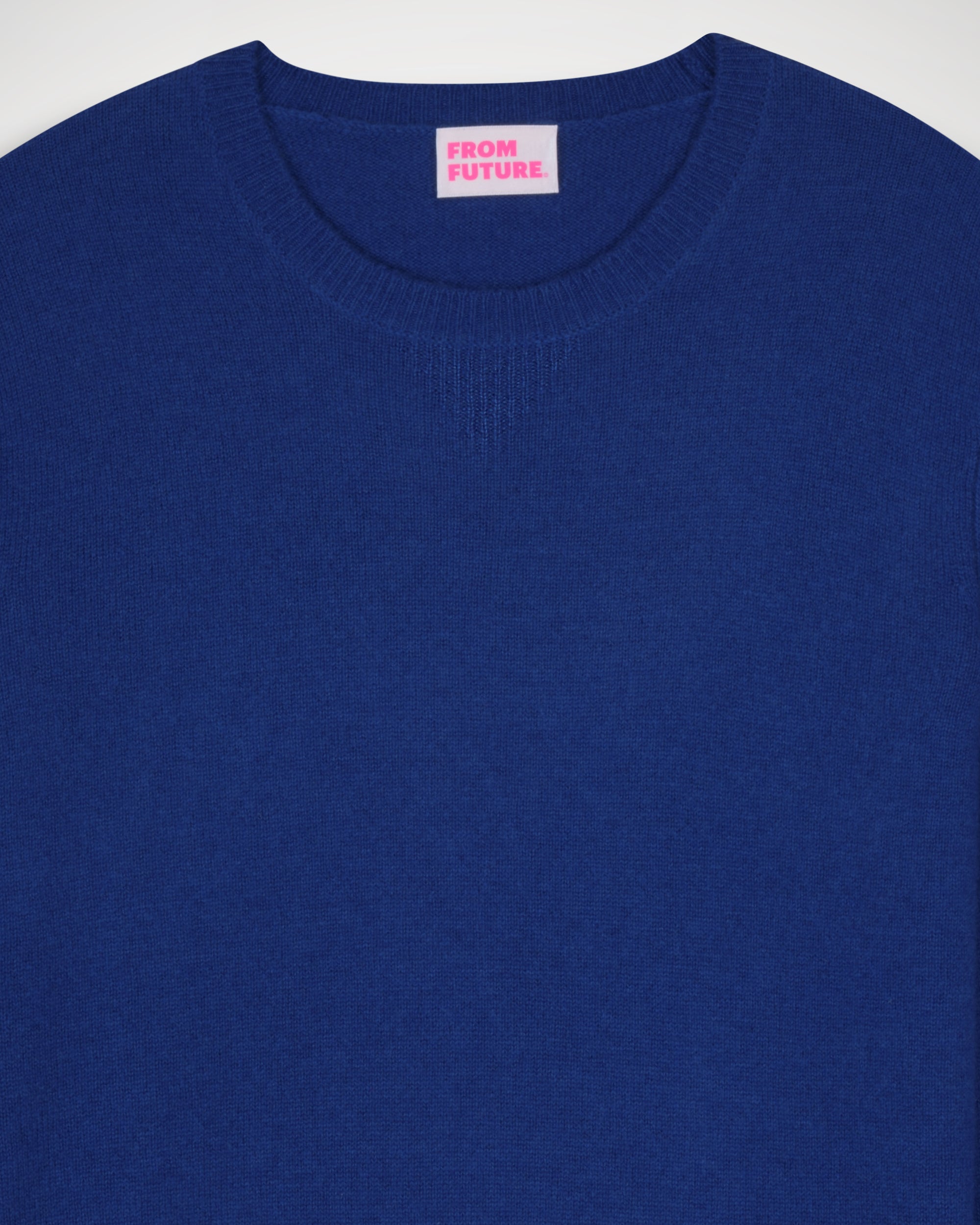 Pull Light à col rond à col fantaisie en cachemire - Deep Blue