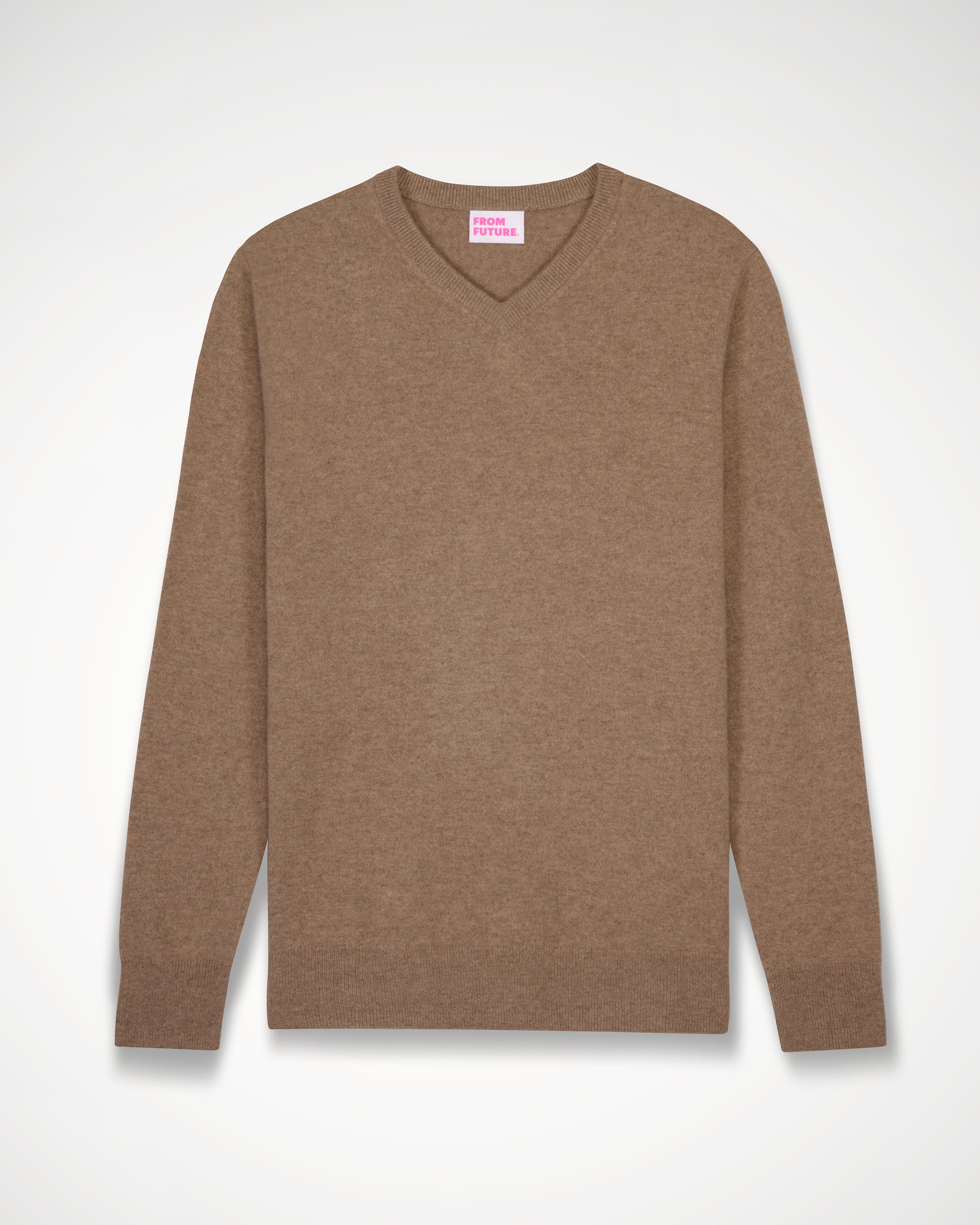 Pull à col V en cachemire - Taupe