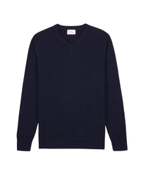 Pull à col V en cachemire - Navy