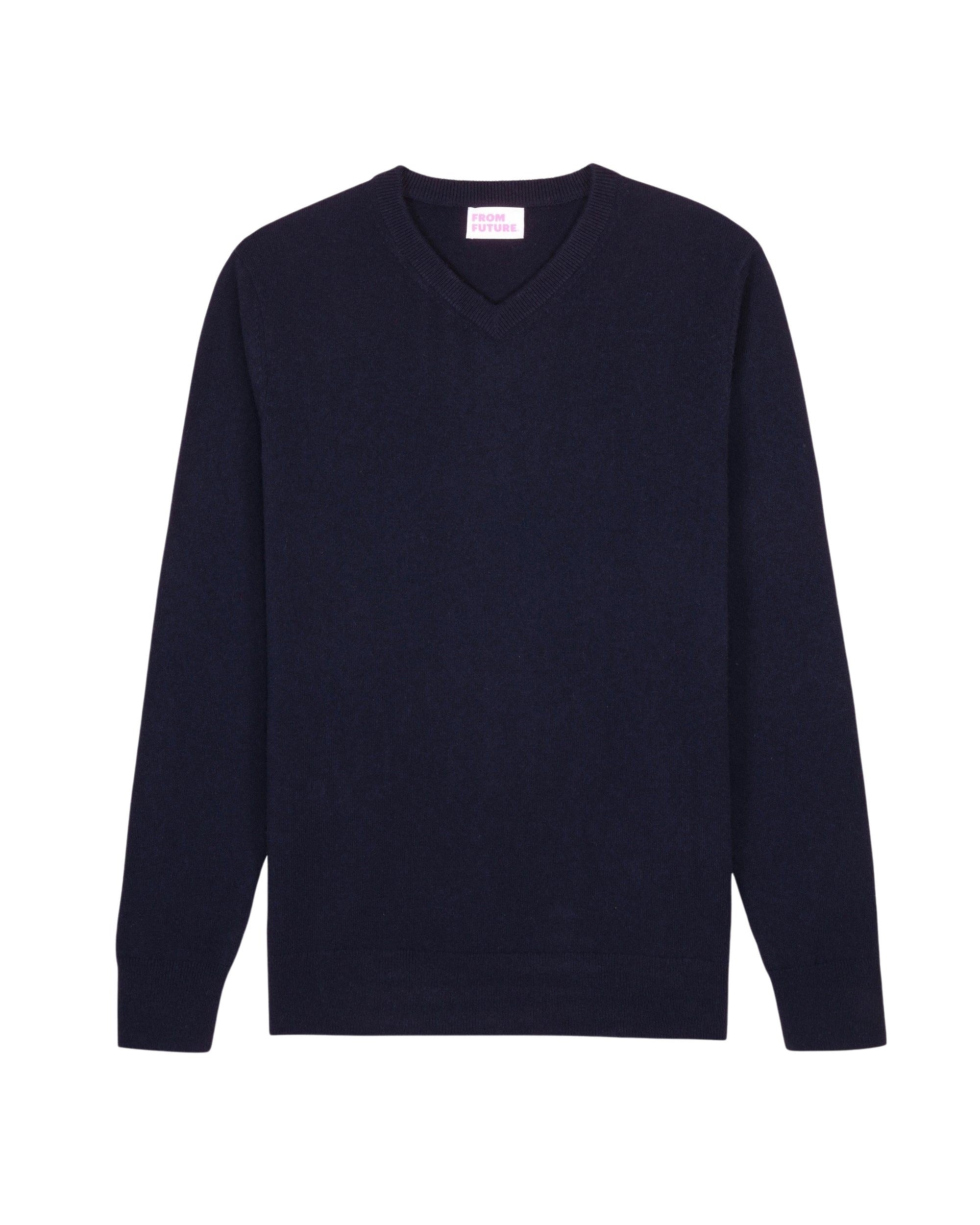Pull à col V en cachemire - Navy