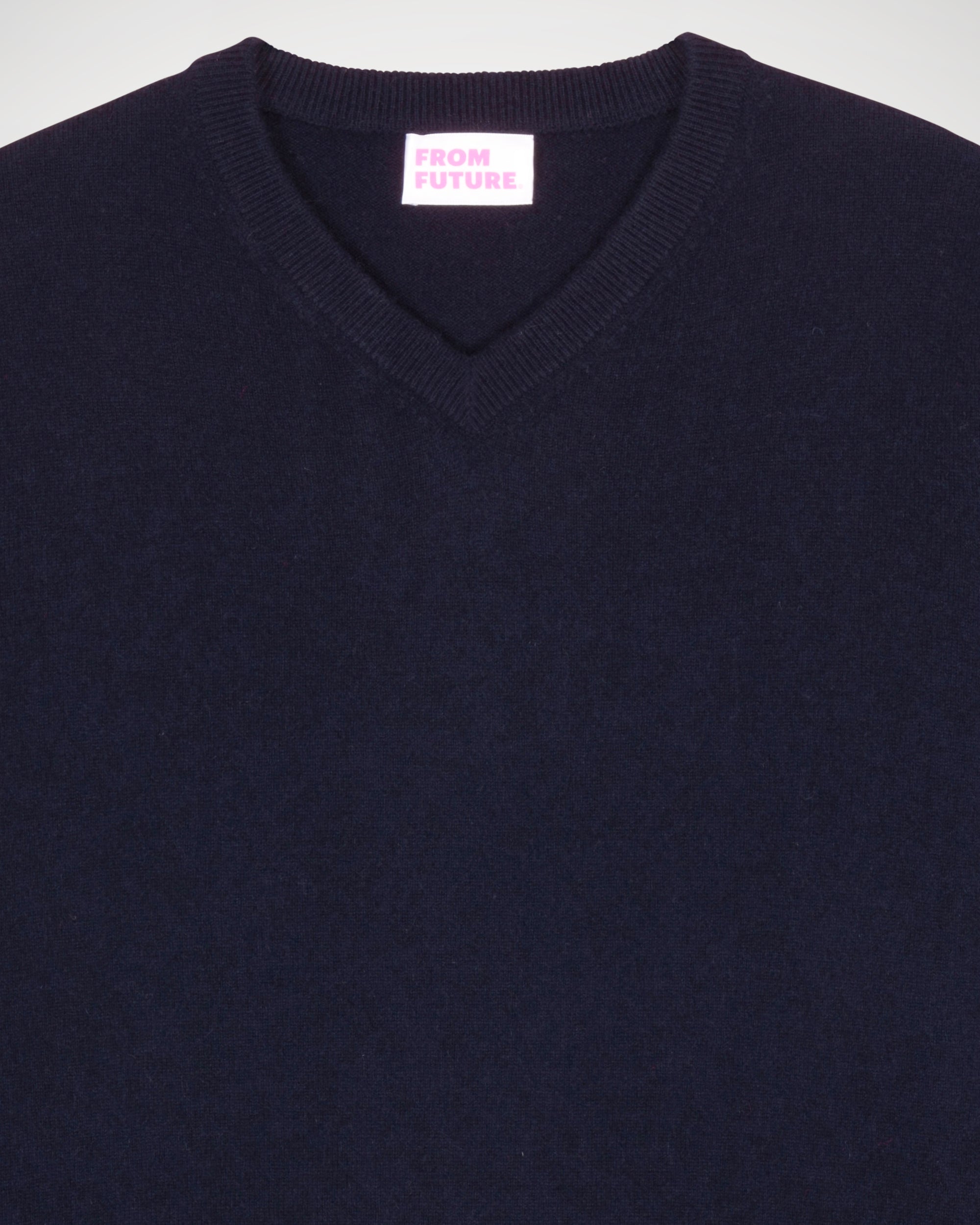 Pull à col V en cachemire - Navy