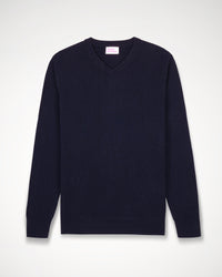 Pull à col V en cachemire - Navy
