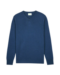 Pull à col V en cachemire - Midnight Blue