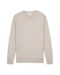 Pull à col V en cachemire - Light Heather Gray