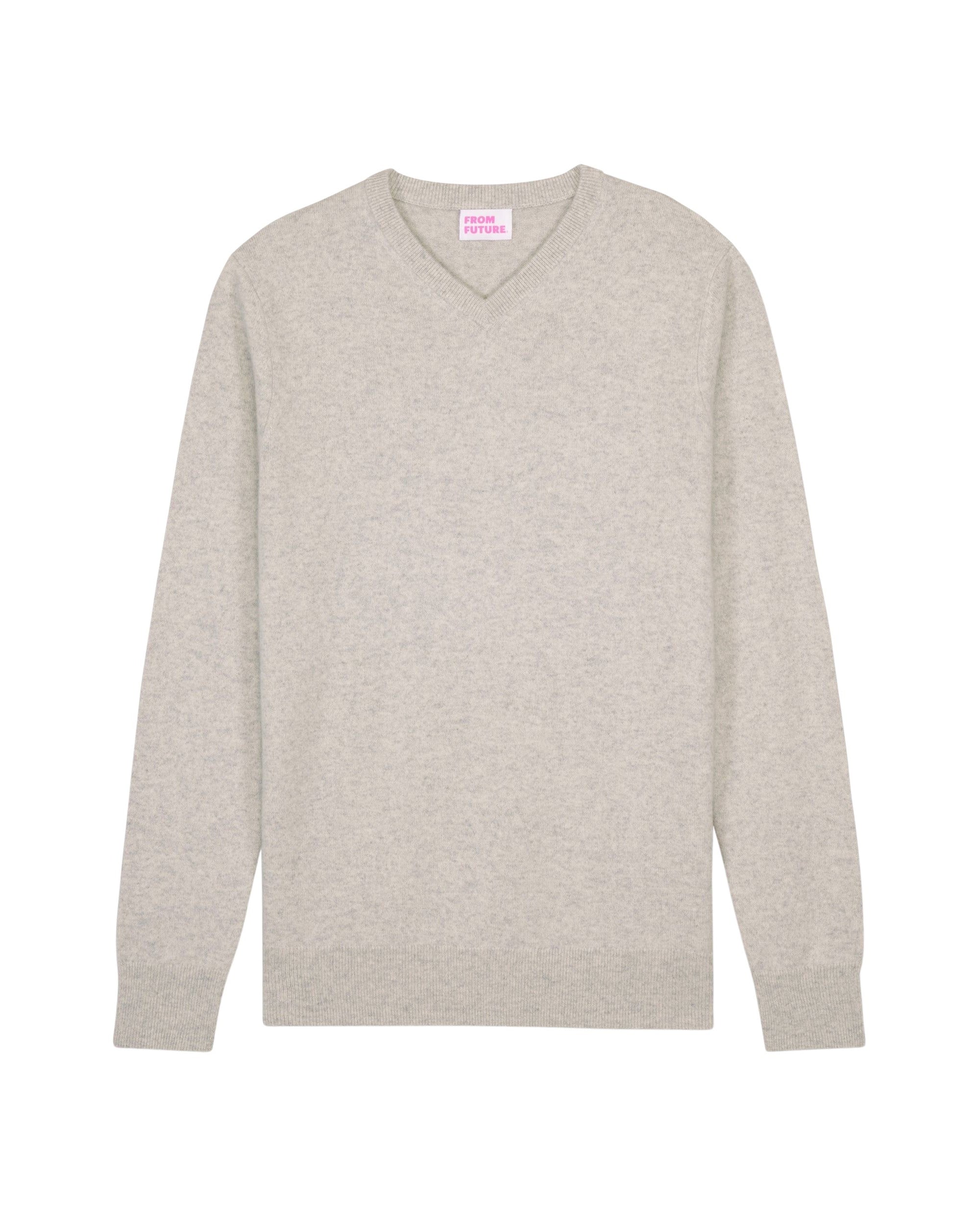 Pull à col V en cachemire - Light Heather Gray