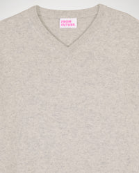 Pull à col V en cachemire - Light Heather Gray