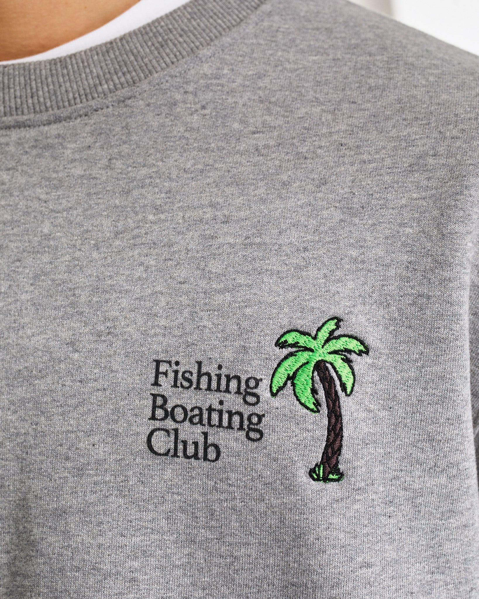 Sweat Fishing Boating Club brodé - Light Heather Gray