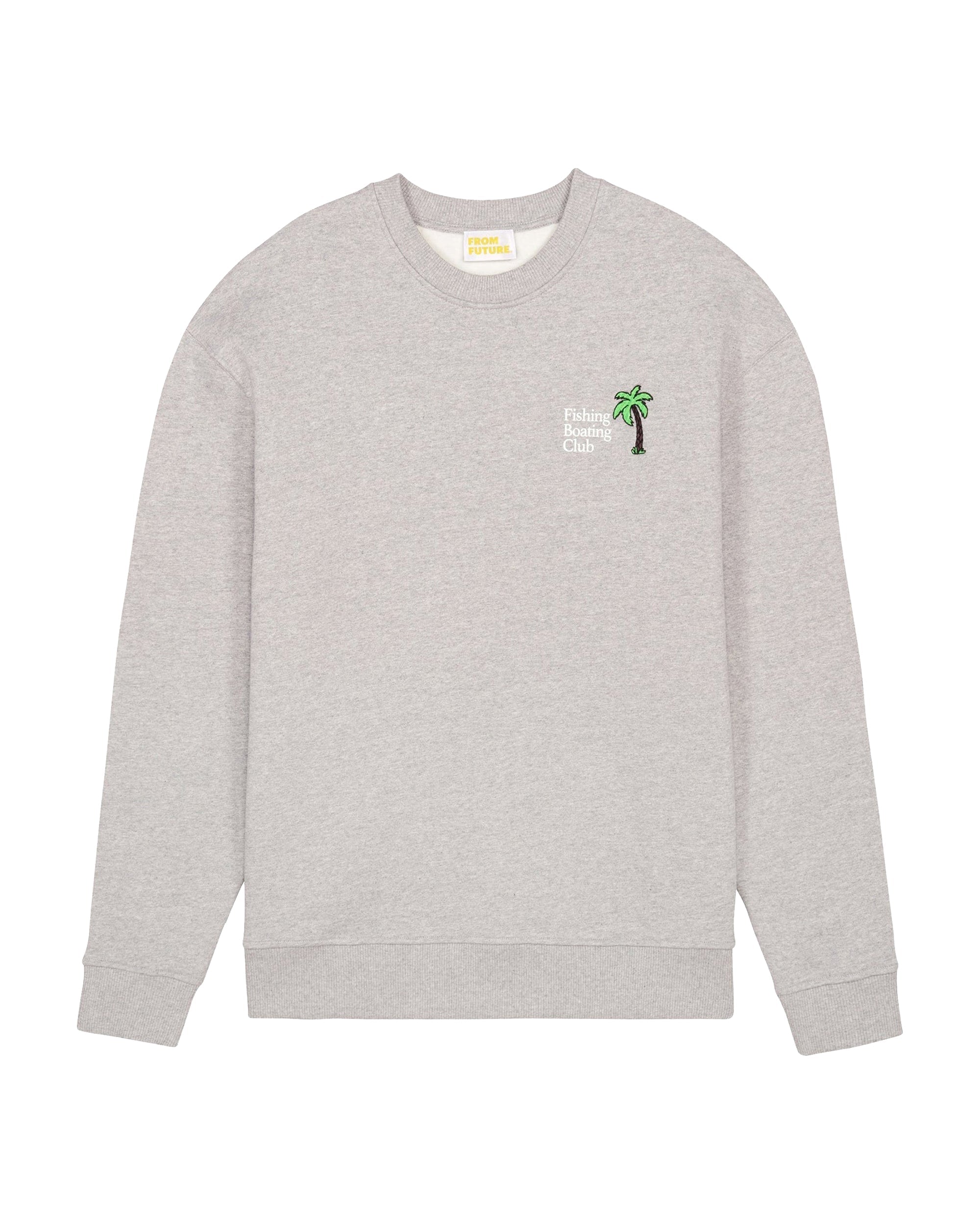 Sweat Fishing Boating Club brodé - Light Heather Gray