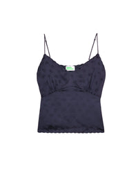 Caraco Elia en soie - Navy Jacquard