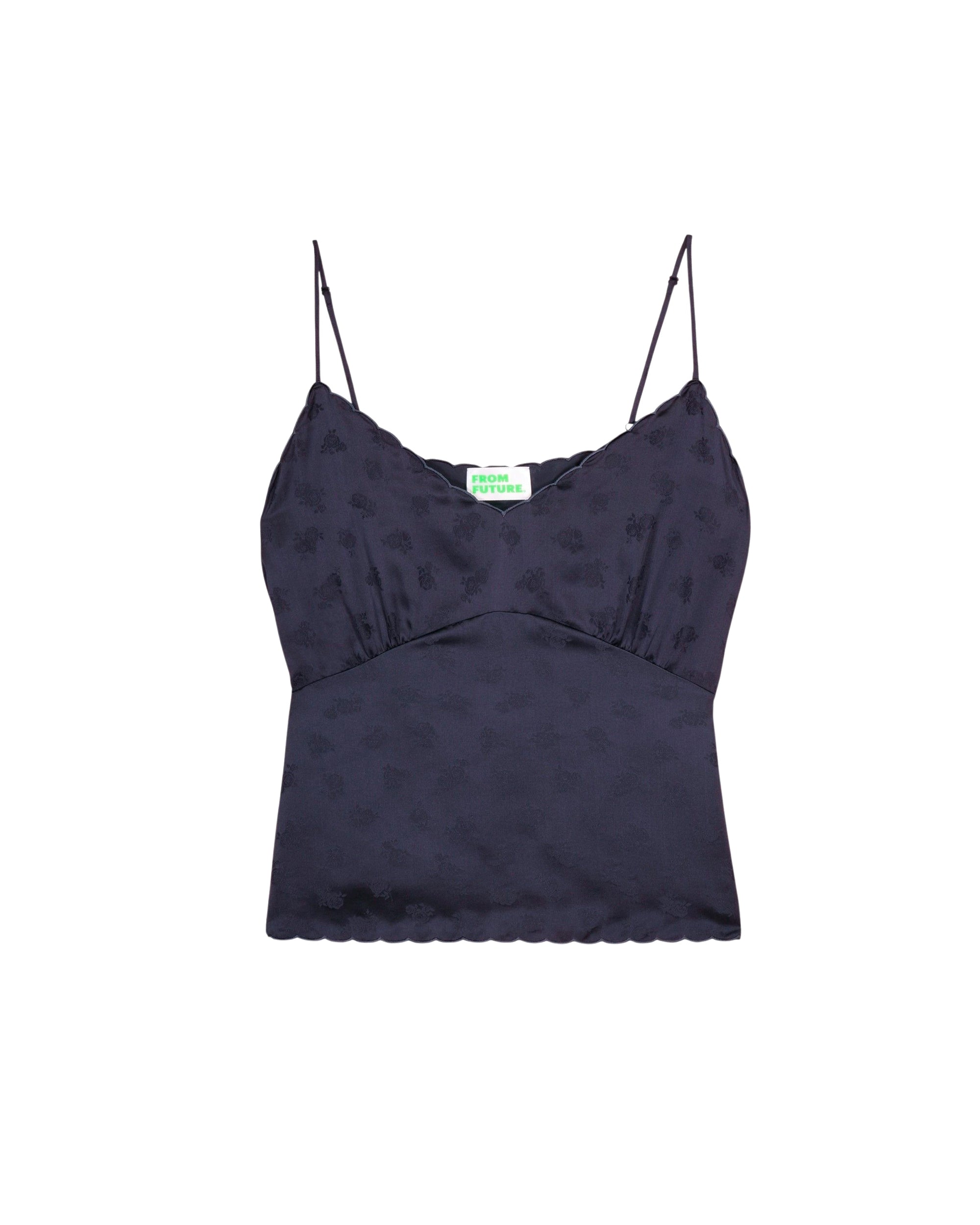Caraco Elia en soie - Navy Jacquard