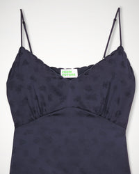 Caraco Elia en soie - Navy Jacquard