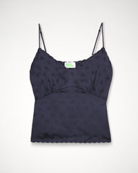 Caraco Elia en soie - Navy Jacquard