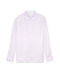 Chemise à manches longues Suzanna en soie - Lilac Blue