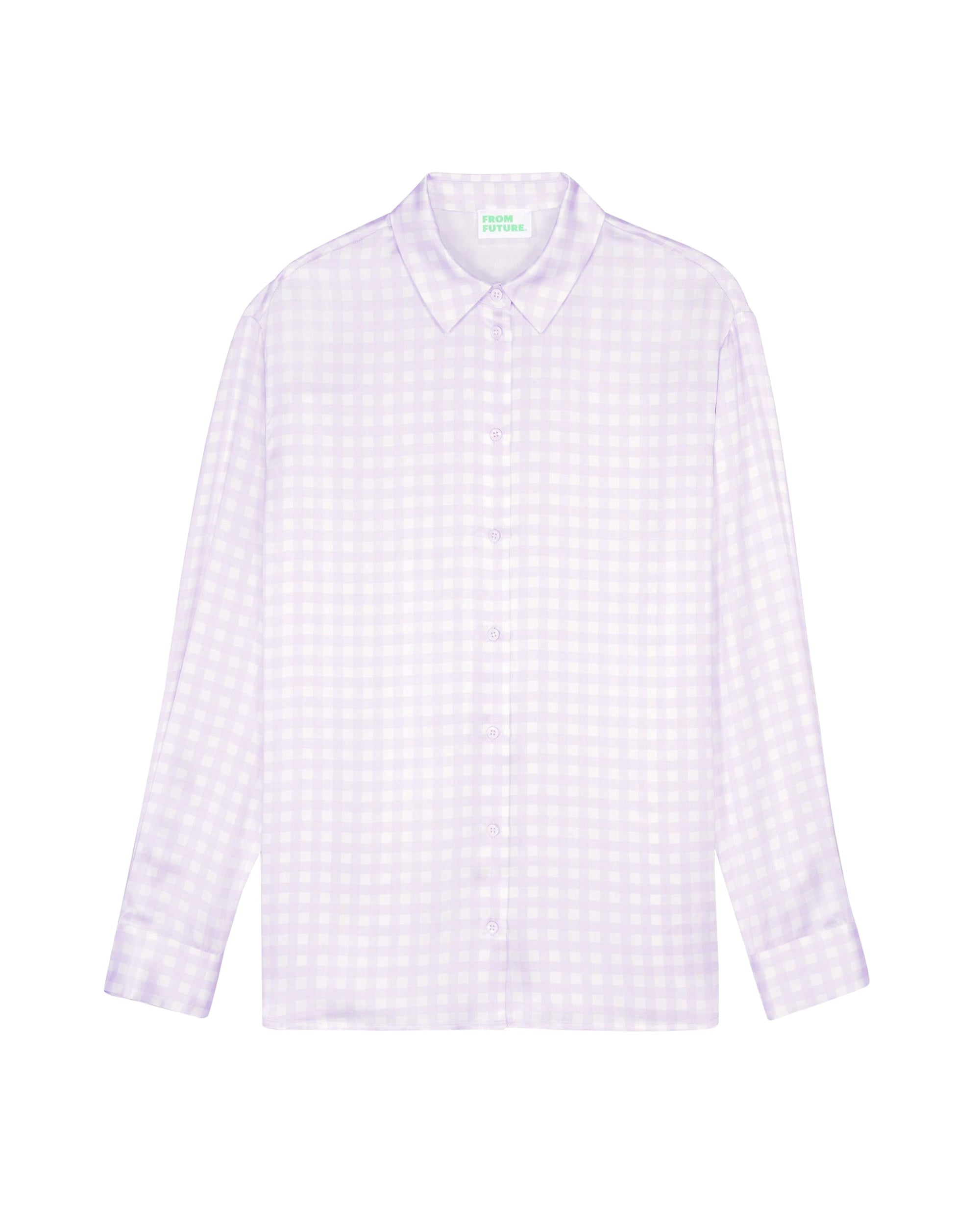 Chemise à manches longues Suzanna en soie - Lilac Blue