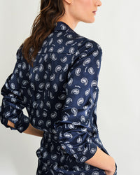 Combinaison Jacky en soie - Navy Bandana