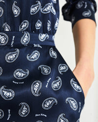 Combinaison Jacky en soie - Navy Bandana