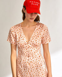 Combinaison Ava en soie - Peach Mini Rose