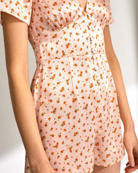 Combinaison Ava en soie - Peach Mini Rose