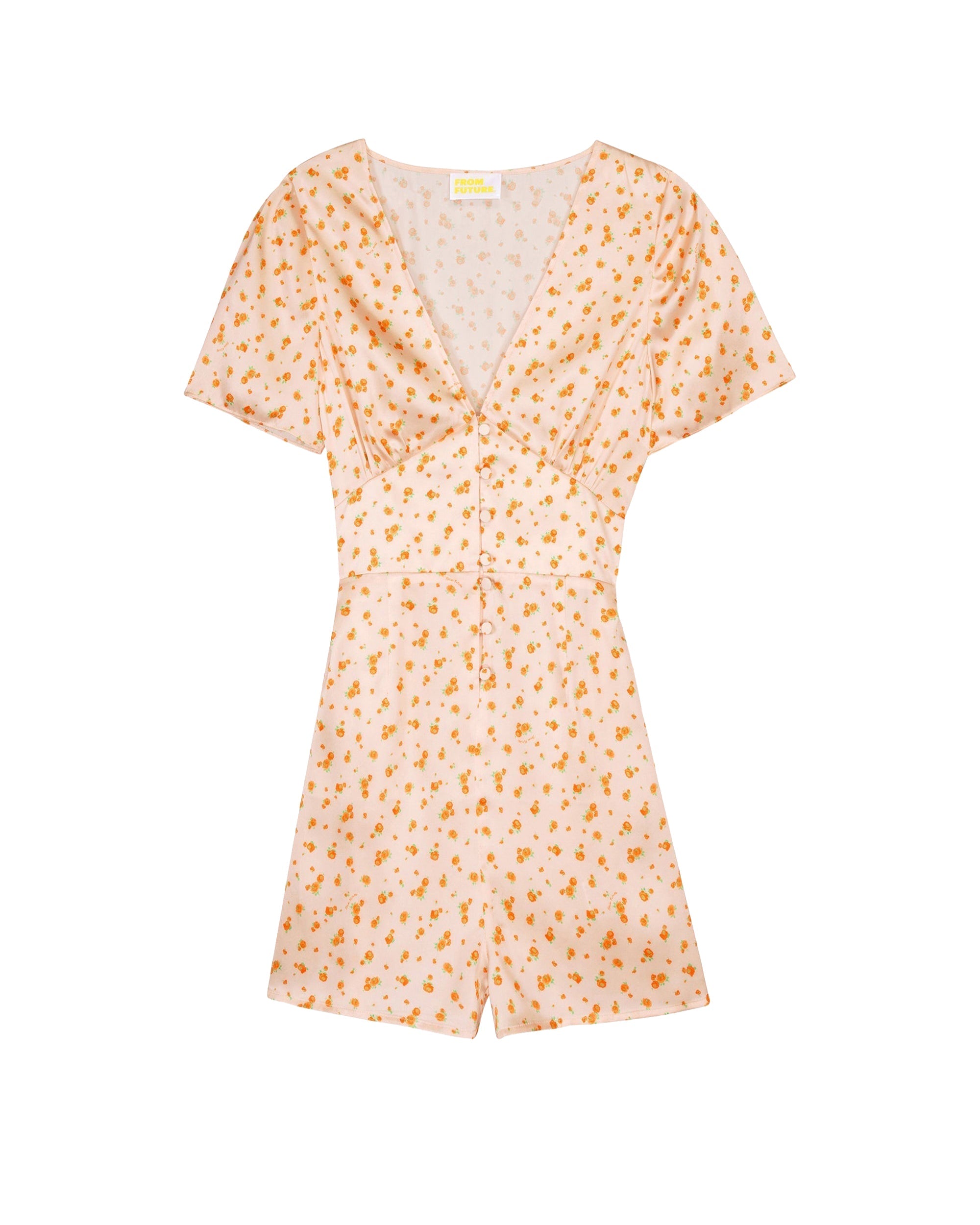 Combinaison Ava en soie - Peach Mini Rose