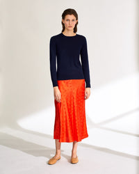 Jupe Carmen en soie - Jacquard Orange