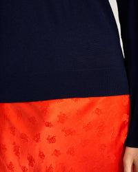 Jupe Carmen en soie - Jacquard Orange