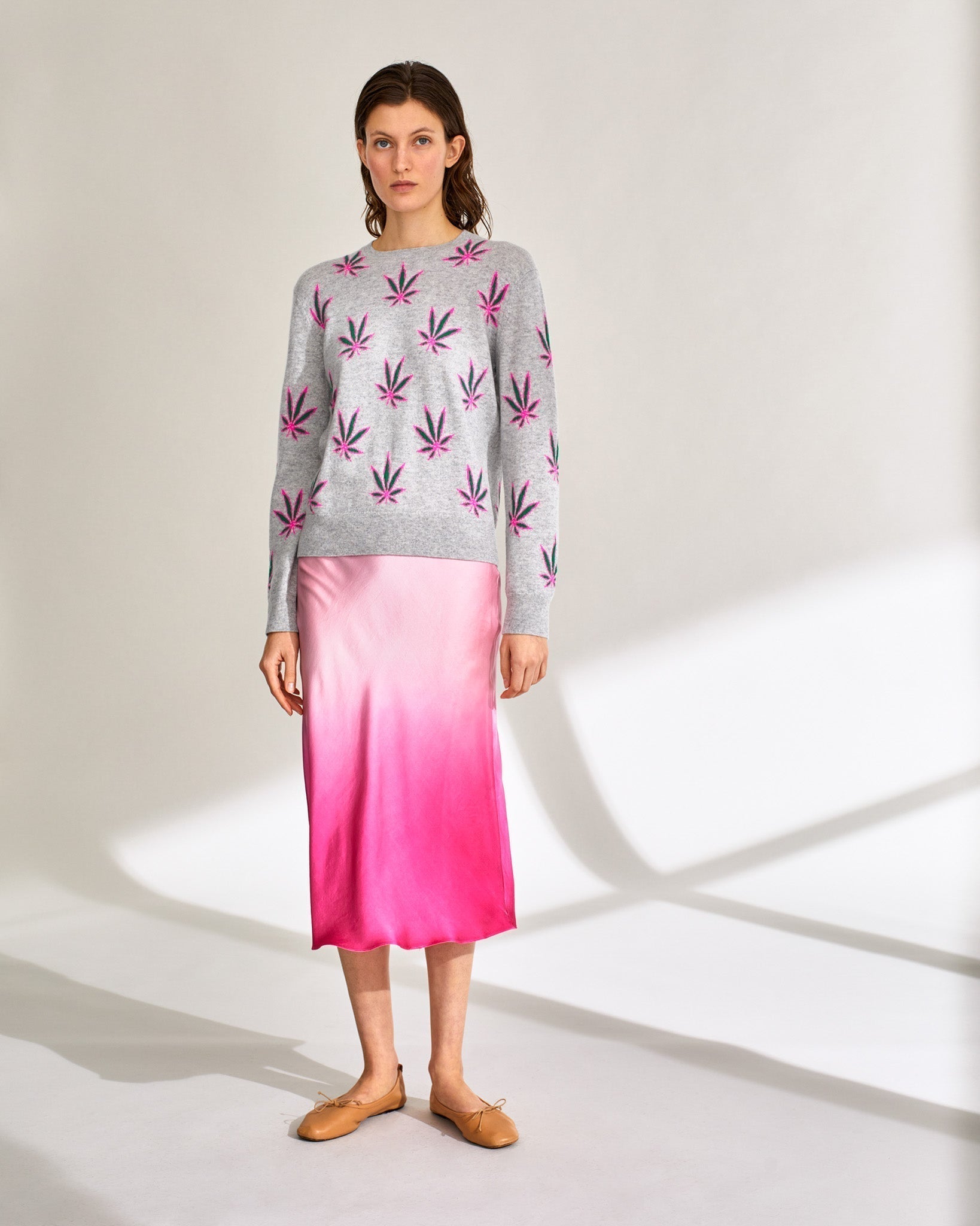Jupe Gina en soie - Pink Tie & Dye