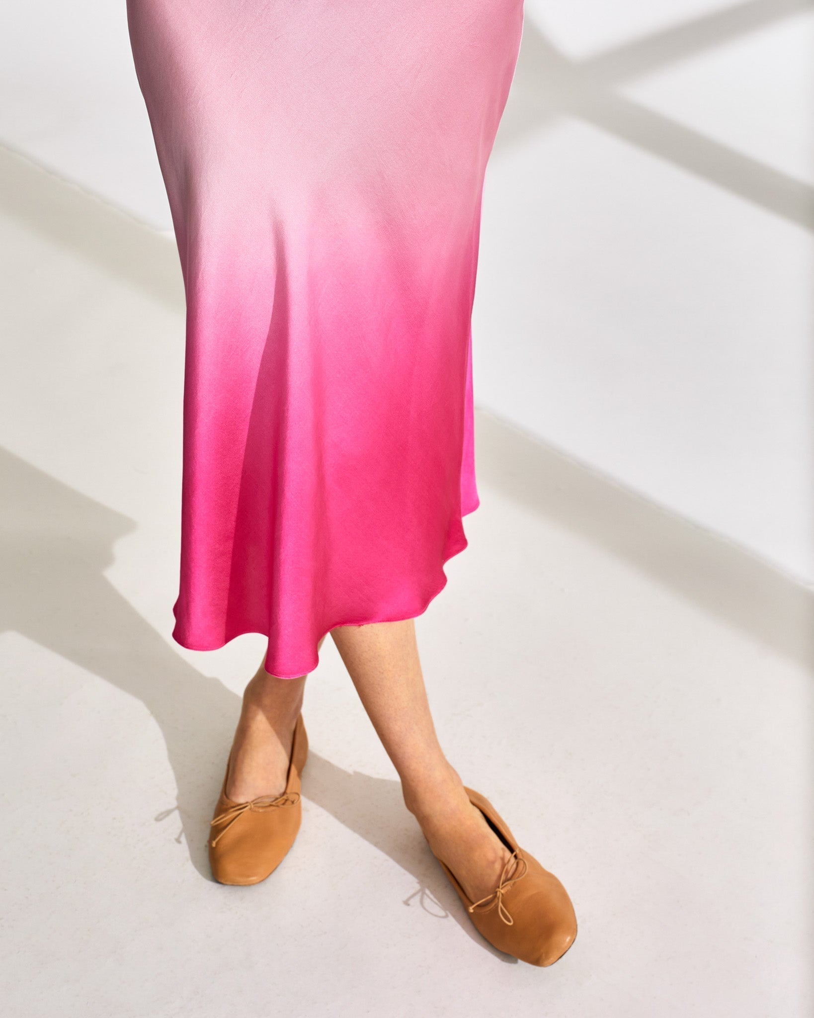 Jupe Gina en soie - Pink Tie & Dye