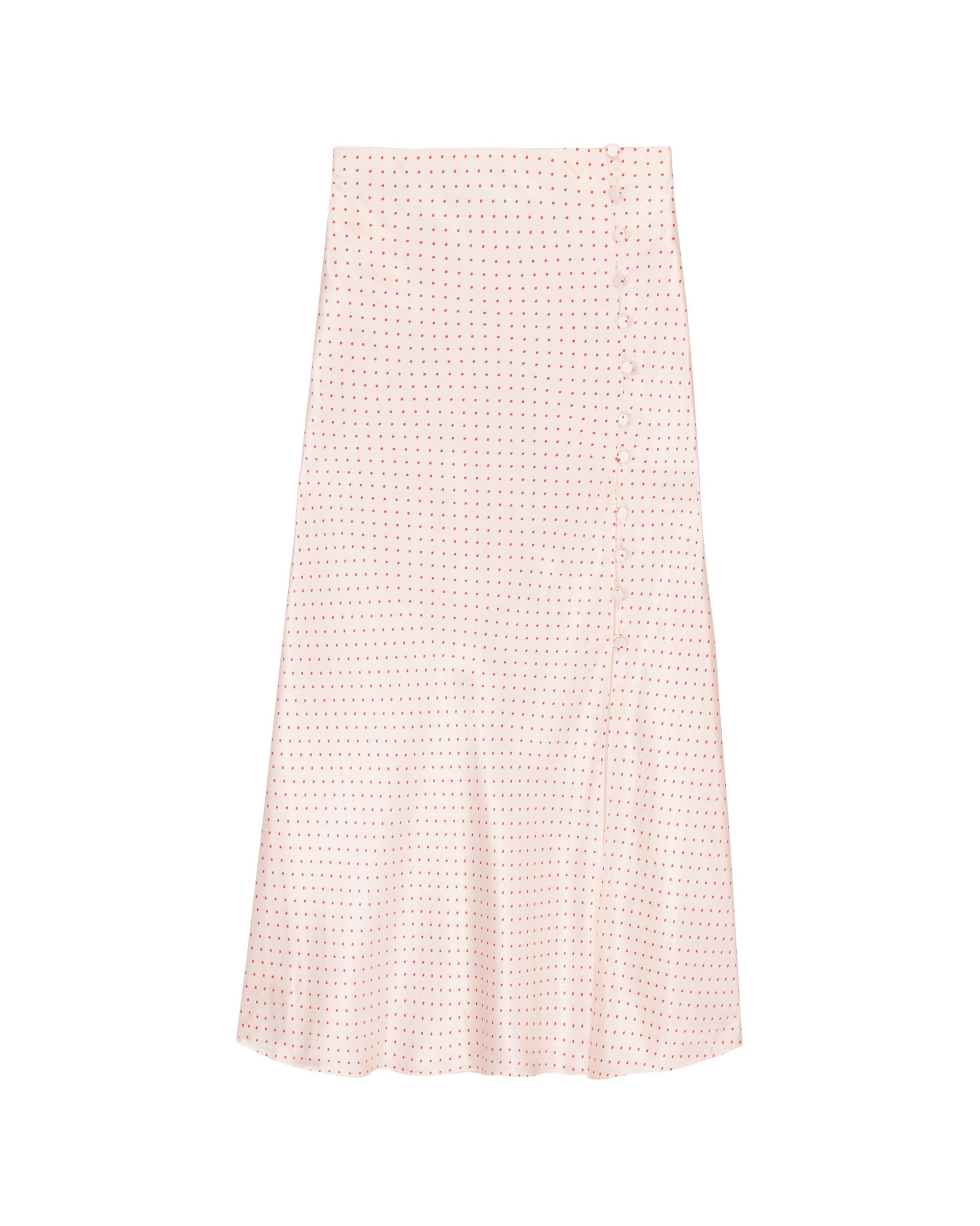 Jupe Romy en soie - Nude Polka Dot