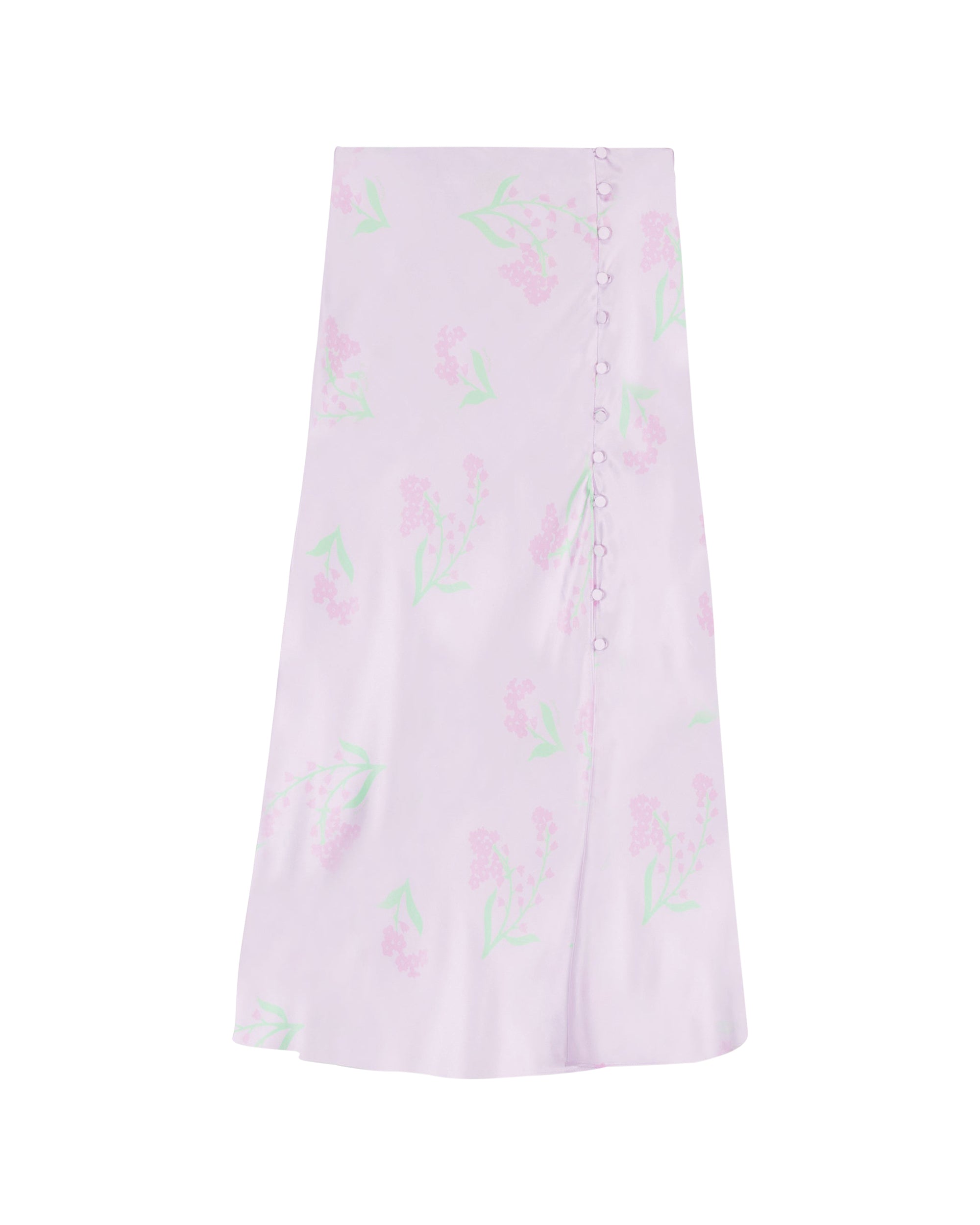 Jupe Romy en soie - Lilac Maxi Flowers