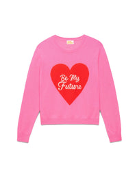 Pull à cœur Be my future en cachemire - Party Pink