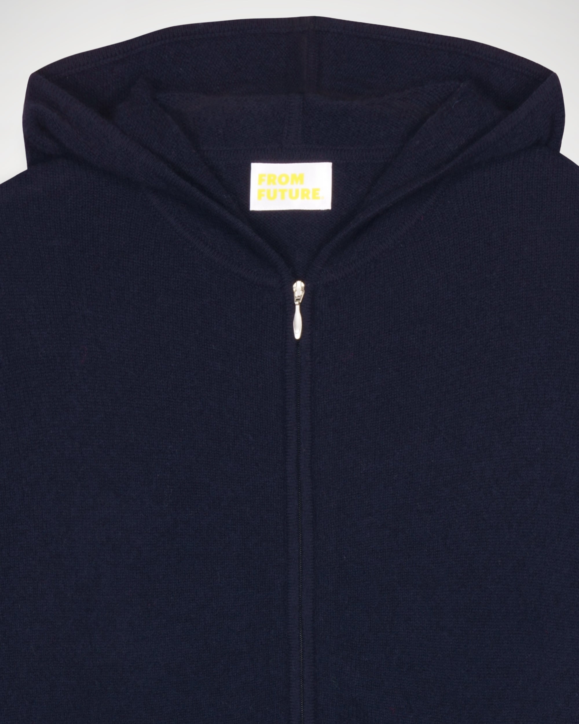 Hoodie court et zippé en cachemire - Navy