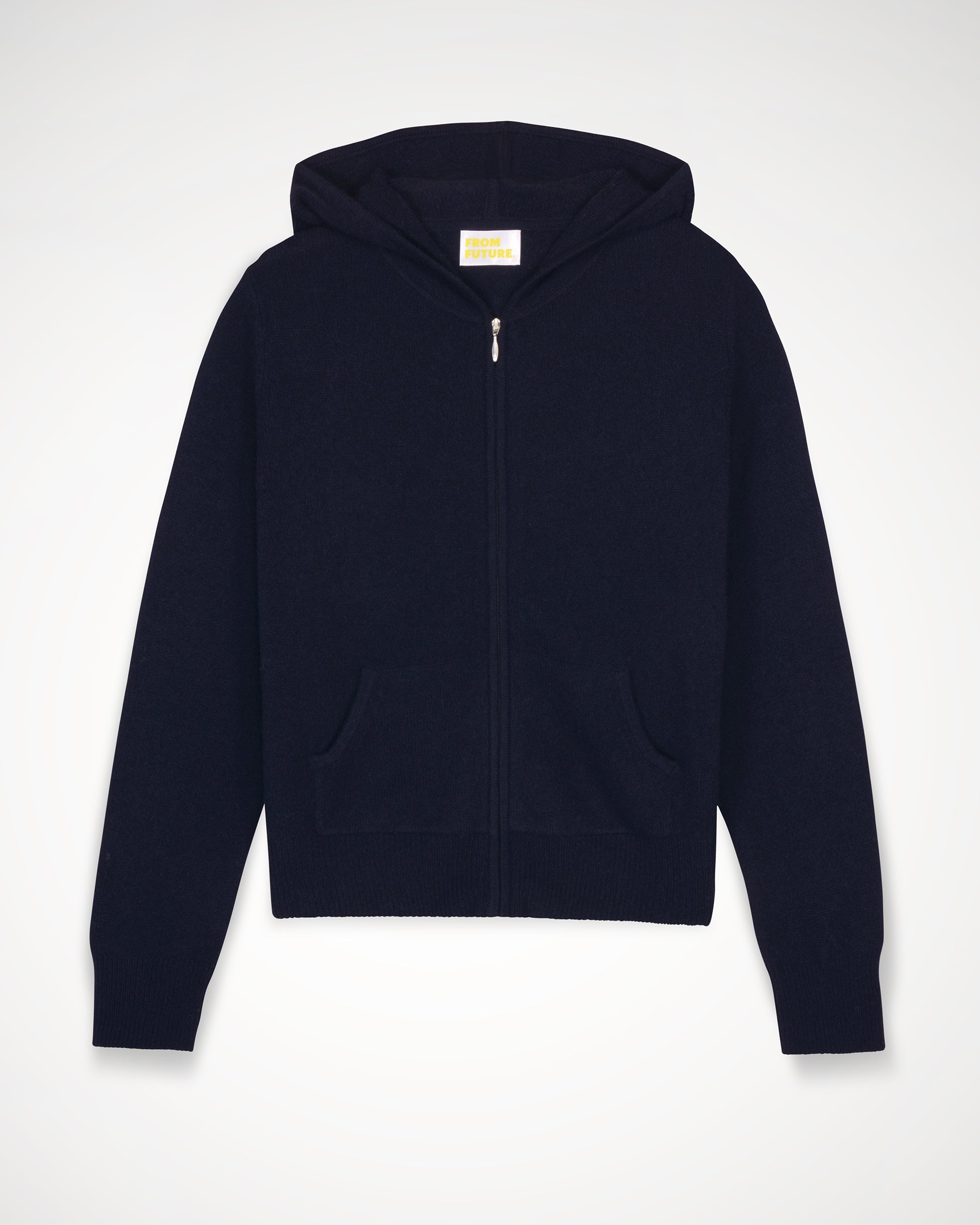 Hoodie court et zippé en cachemire - Navy