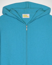 Hoodie court et zippé en cachemire - Holiday Blue