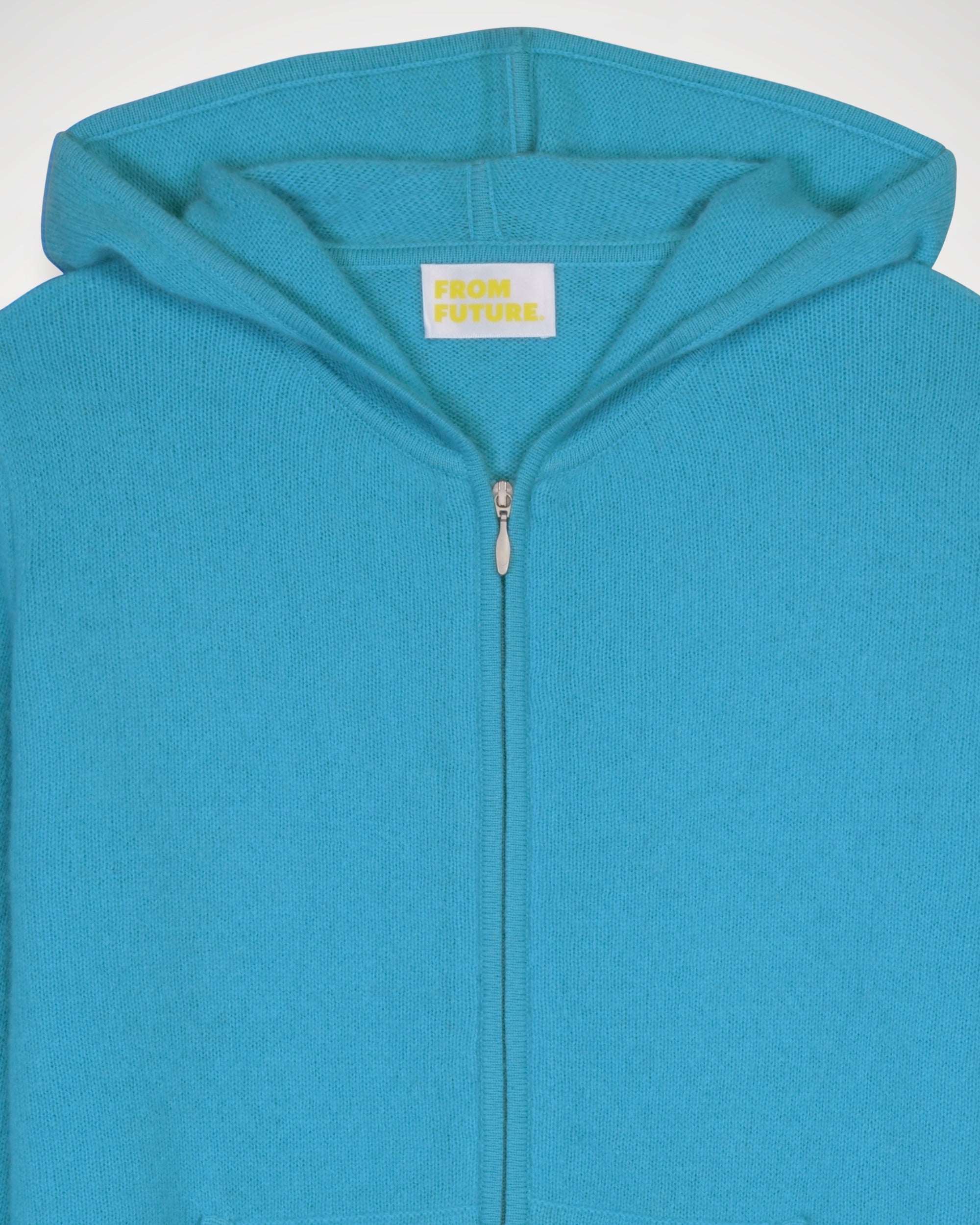 Hoodie court et zippé en cachemire - Holiday Blue