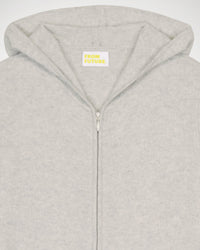 Hoodie court et zippé en cachemire - Light Heather Gray